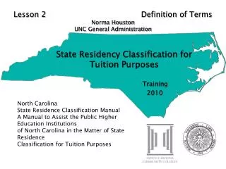 state residency classification for tuition purposes training 2010