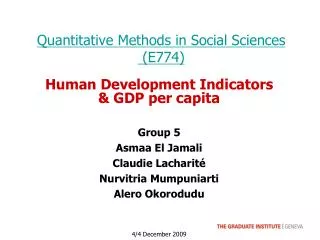 quantitative methods in social sciences e774