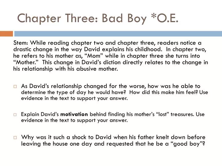 chapter three bad boy o e