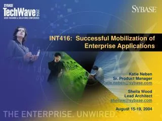 INT416: Successful Mobilization of Enterprise Applications