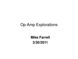 Op-Amp Explorations