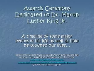 Awards Ceremony Dedicated to Dr. Martin Luther King Jr.