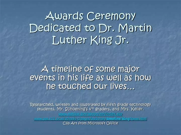 awards ceremony dedicated to dr martin luther king jr
