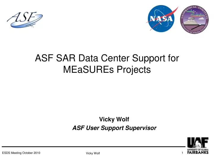 asf sar data center support for measures projects