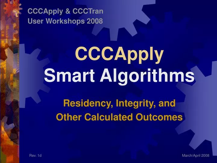cccapply smart algorithms