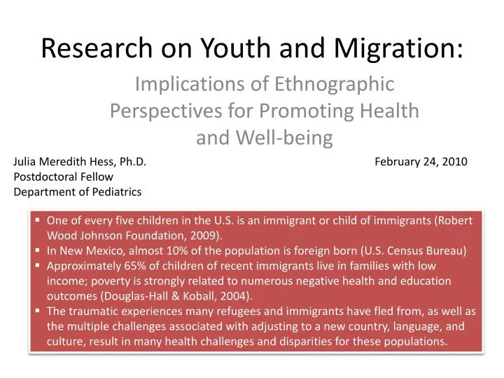 research on youth and migration