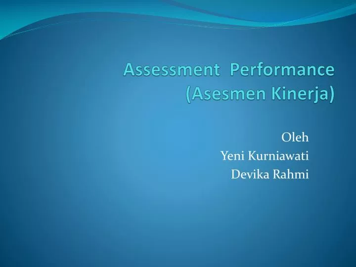 assessment performance asesmen k inerja