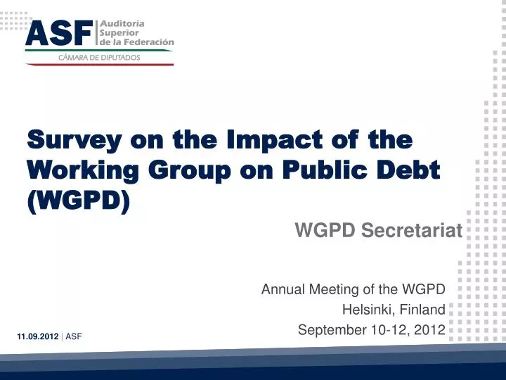 survey on the impact of the working group on public debt wgpd