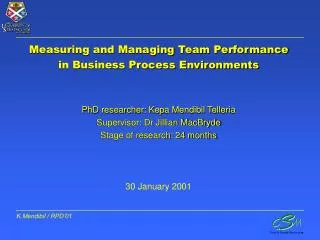 Measuring and Managing Team Performance in Business Process Environments