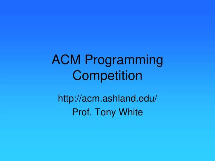 acm programming competition
