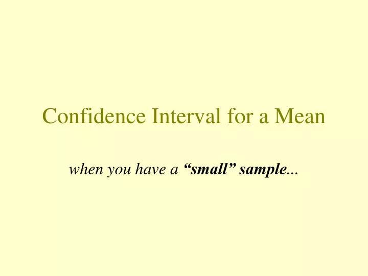 confidence interval for a mean
