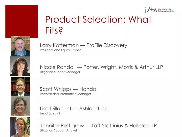 product selection what fits
