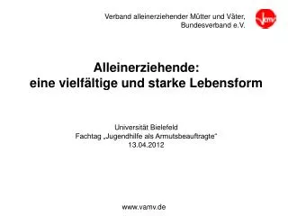 Verband alleinerziehender Mütter und Väter, Bundesverband e.V.