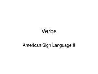 Verbs