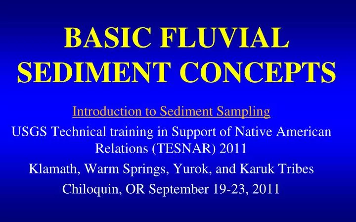 basic fluvial sediment concepts
