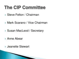 The CIP Committee