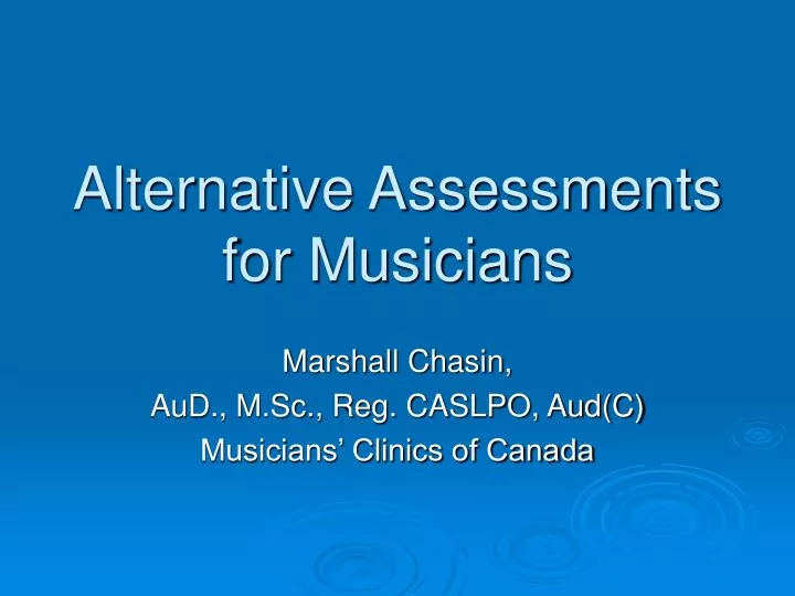 alternative assessments for musicians