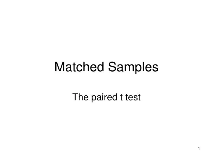 matched samples