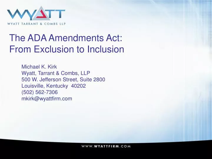 the ada amendments act from exclusion to inclusion