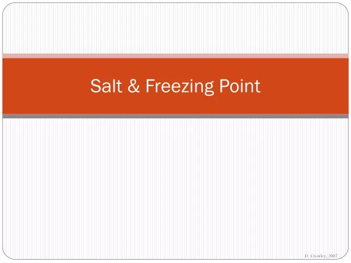 salt freezing point