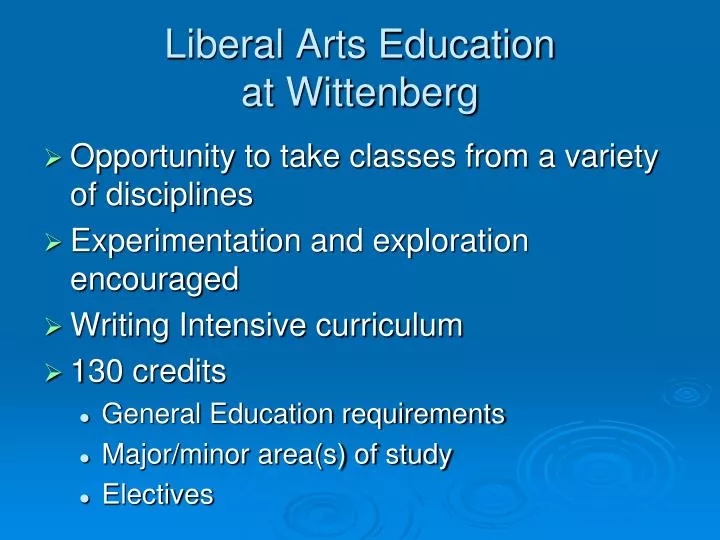 liberal arts education at wittenberg