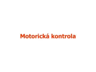motorick kontrola