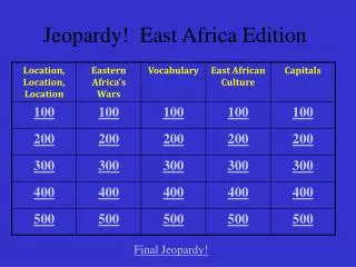 Jeopardy! East Africa Edition