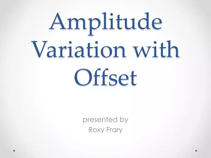 amplitude variation with offset