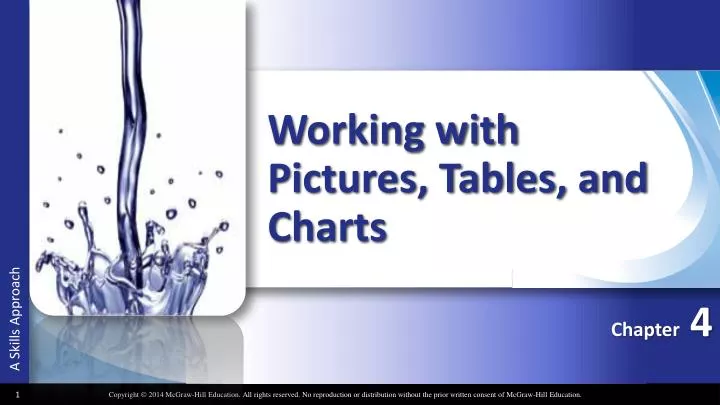 working with pictures tables and charts