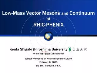 low mass vector mesons and continuum at rhic phenix