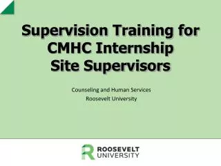 Supervision Training for CMHC Internship Site Supervisors