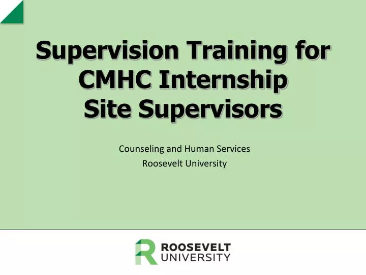 supervision training for cmhc internship site supervisors
