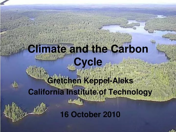 climate and the carbon cycle