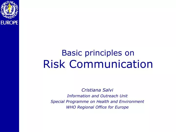 basic principles on risk communication