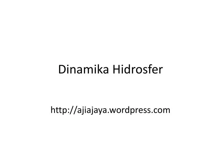 dinamika hidrosfer