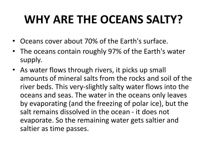 why are the oceans salty