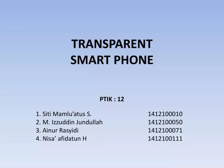 transparent smart phone