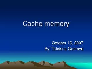 Cache memory