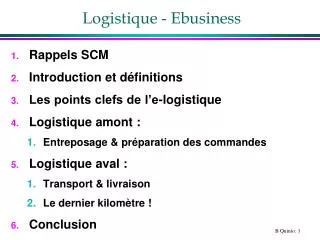logistique ebusiness