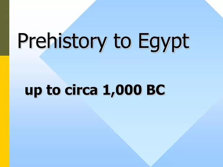 prehistory to egypt