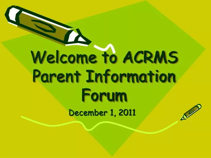 welcome to acrms parent information forum