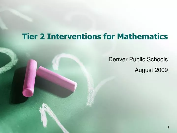 tier 2 interventions for mathematics