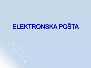 elektronska po ta