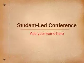 Student-Led Conference