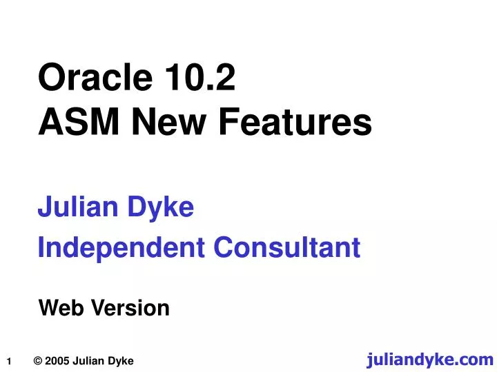 oracle 10 2 asm new features