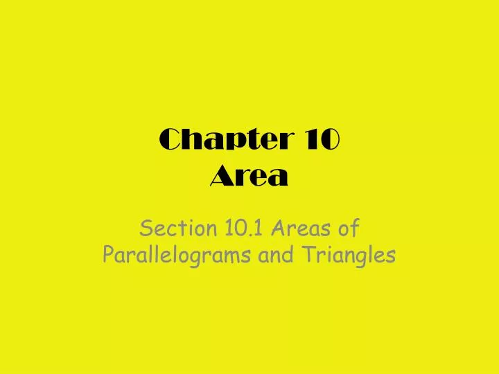 chapter 10 area