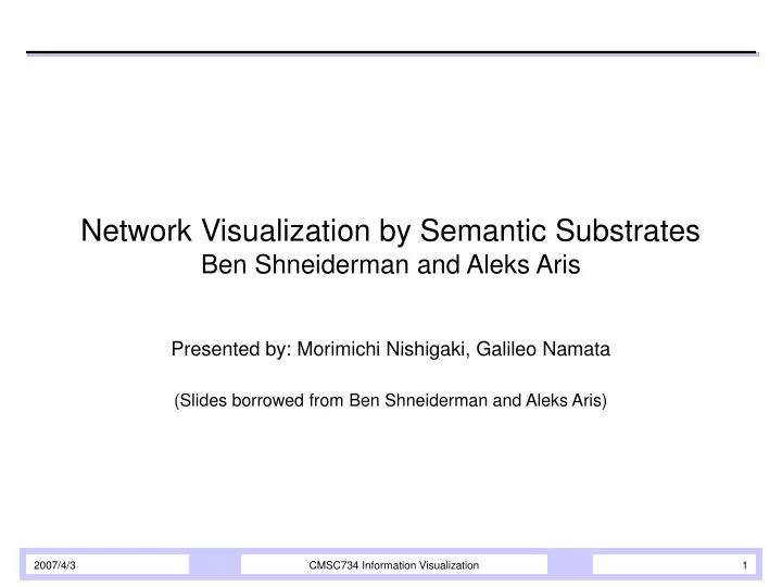 network visualization by semantic substrates ben shneiderman and aleks aris