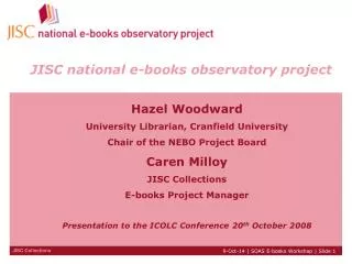 JISC national e-books observatory project