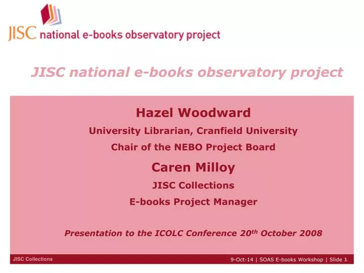 jisc national e books observatory project