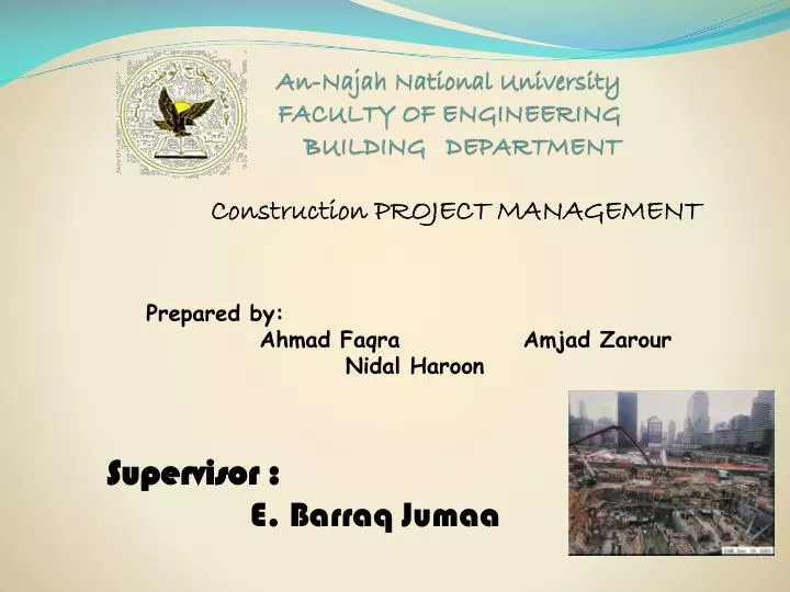 an najah national university faculty of engineering building department